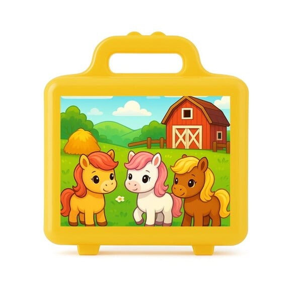 Maleta Plástica Personalizada 12x10cm Pôneis