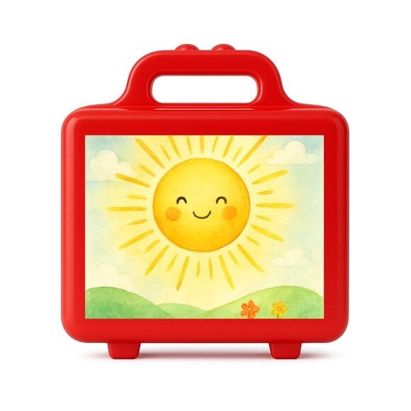 Maleta Plástica Personalizada 12x10cm Raio de Sol Aquarela