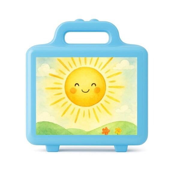 Maleta Plástica Personalizada 12x10cm Raio de Sol Aquarela