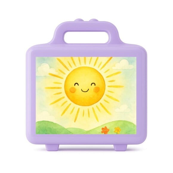Maleta Plástica Personalizada 12x10cm Raio de Sol Aquarela