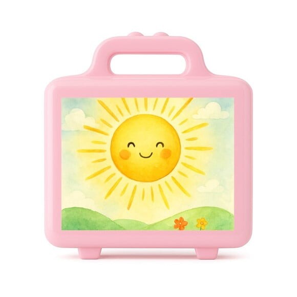 Maleta Plástica Personalizada 12x10cm Raio de Sol Aquarela