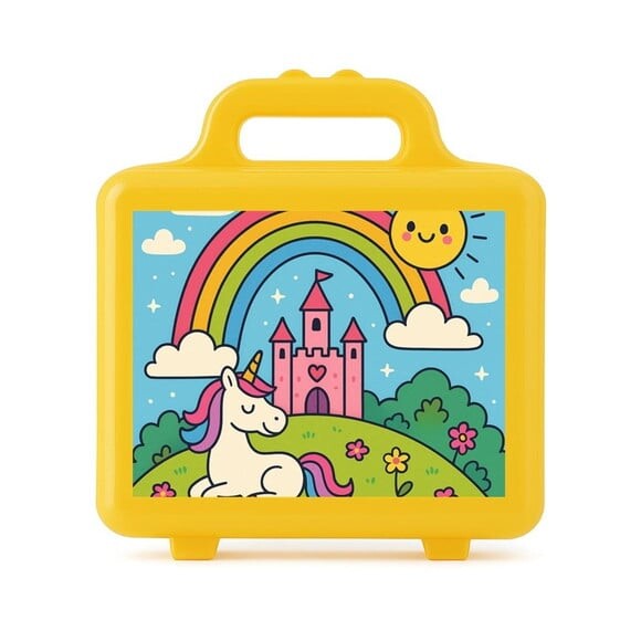 Maleta Plástica Personalizada 12x10cm Reino do Arco-íris