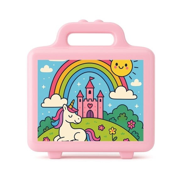 Maleta Plástica Personalizada 12x10cm Reino do Arco-íris