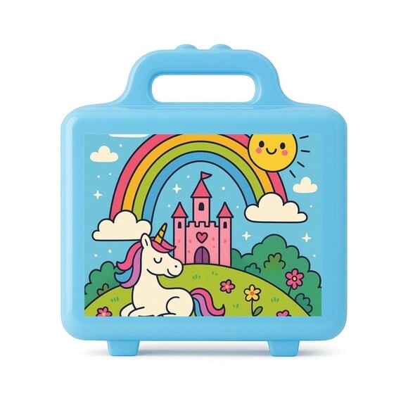 Maleta Plástica Personalizada 12x10cm Reino do Arco-íris