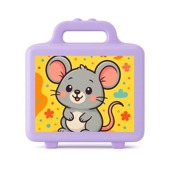 Maleta Plástica Personalizada 12x10cm Ratinho Fofo