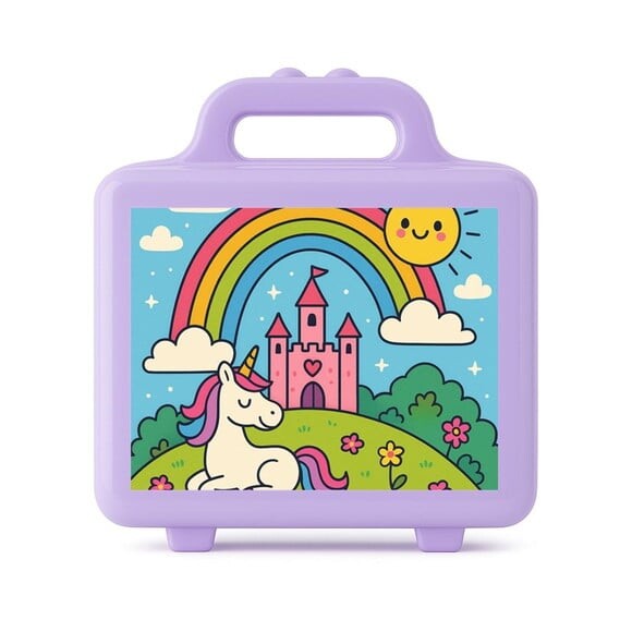 Maleta Plástica Personalizada 12x10cm Reino do Arco-íris