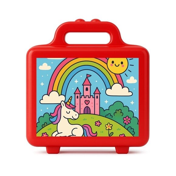 Maleta Plástica Personalizada 12x10cm Reino do Arco-íris
