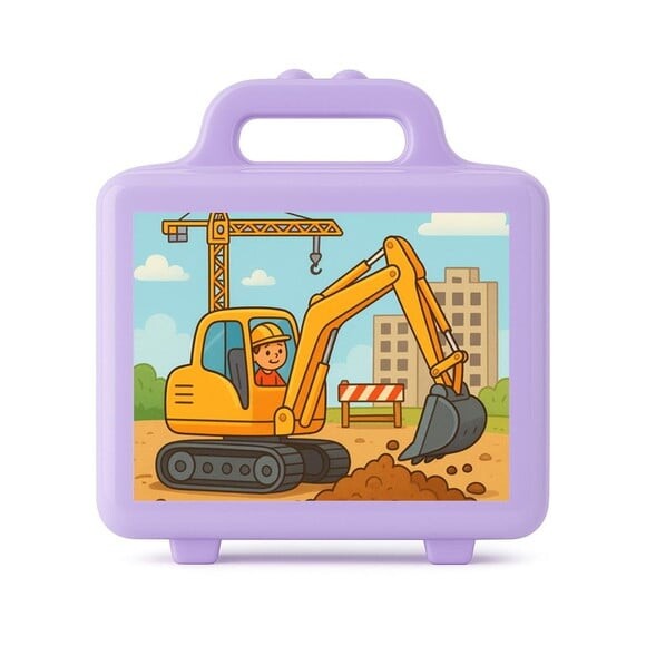 Maleta Plástica Personalizada 12x10cm Retroescavadeira