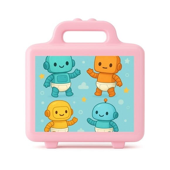 Maleta Plástica Personalizada 12x10cm Robôs Baby