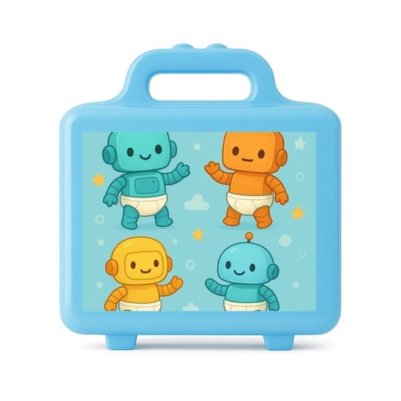 Maleta Plástica Personalizada 12x10cm Robôs Baby