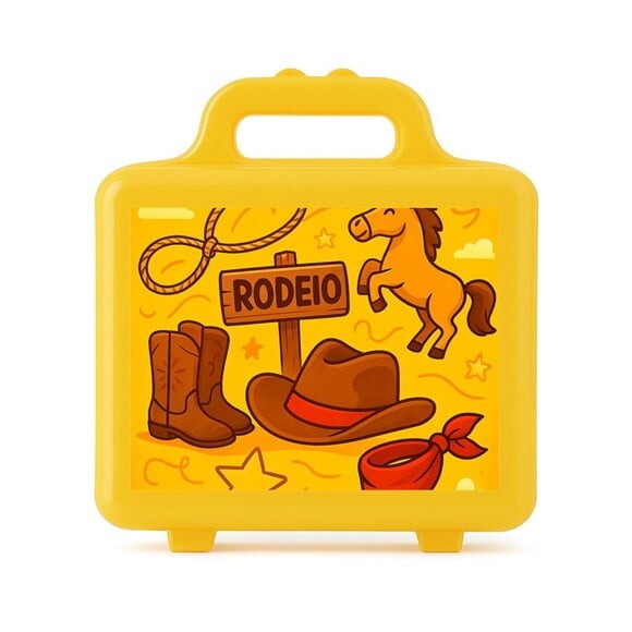 Maleta Plástica Personalizada 12x10cm Rodeio
