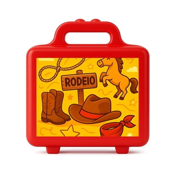 Maleta Plástica Personalizada 12x10cm Rodeio