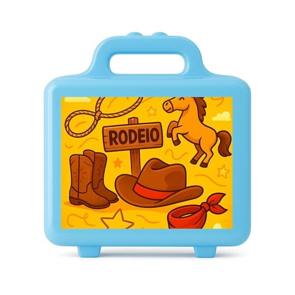 Maleta Plástica Personalizada 12x10cm Rodeio