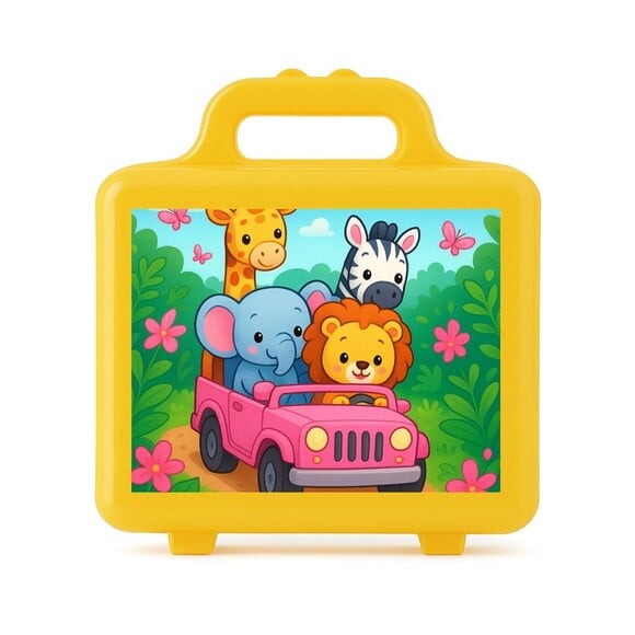 Maleta Plástica Personalizada 12x10cm Safari Rosa