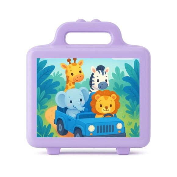 Maleta Plástica Personalizada 12x10cm Safari Azul