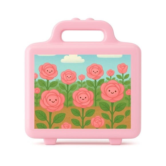 Maleta Plástica Personalizada 12x10cm Rosas Fofas