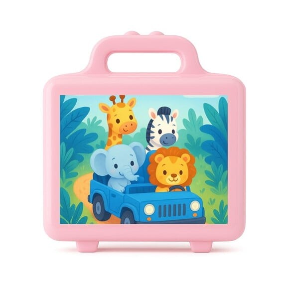 Maleta Plástica Personalizada 12x10cm Safari Azul