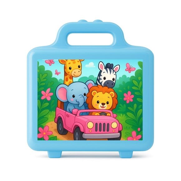 Maleta Plástica Personalizada 12x10cm Safari Rosa