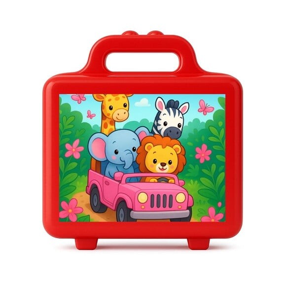 Maleta Plástica Personalizada 12x10cm Safari Rosa
