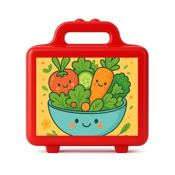 Maleta Plástica Personalizada 12x10cm Salada Divertida