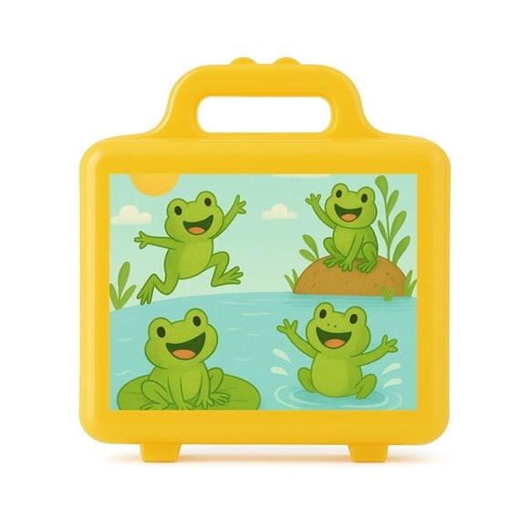 Maleta Plástica Personalizada 12x10cm Sapos Divertidos