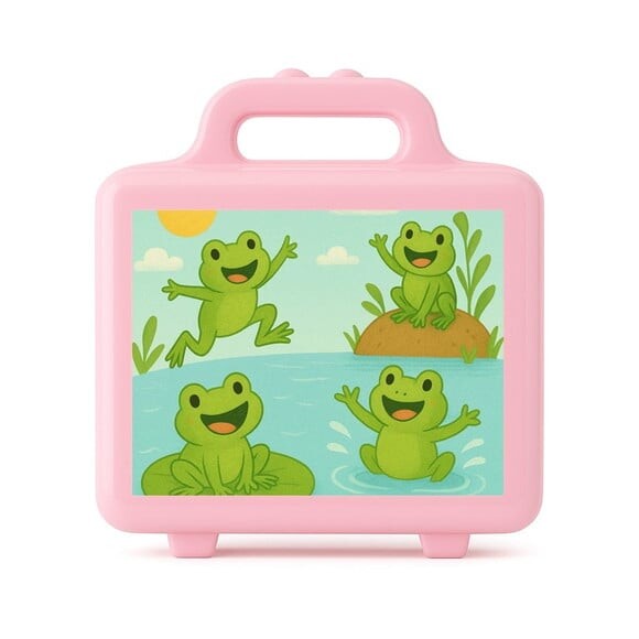 Maleta Plástica Personalizada 12x10cm Sapos Divertidos