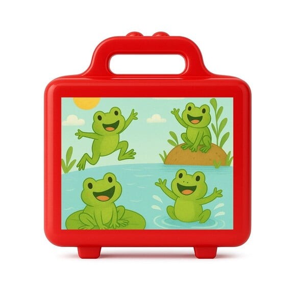Maleta Plástica Personalizada 12x10cm Sapos Divertidos
