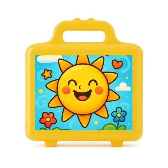 Maleta Plástica Personalizada 12x10cm Sol Sorridente