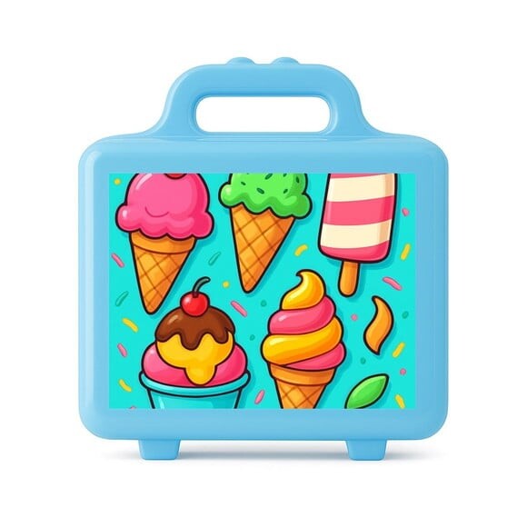 Maleta Plástica Personalizada 12x10cm Sorvetes