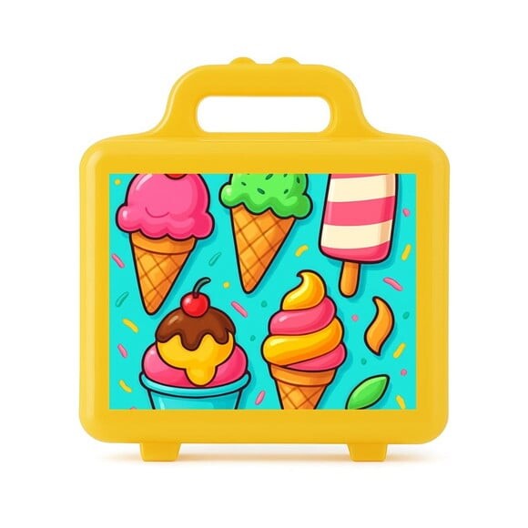 Maleta Plástica Personalizada 12x10cm Sorvetes
