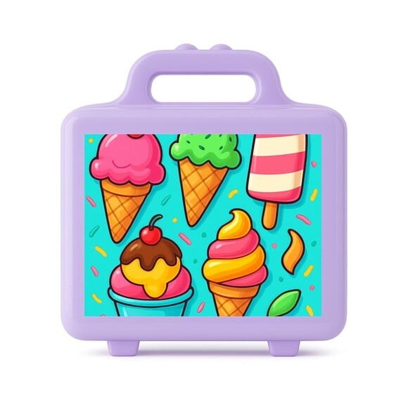 Maleta Plástica Personalizada 12x10cm Sorvetes