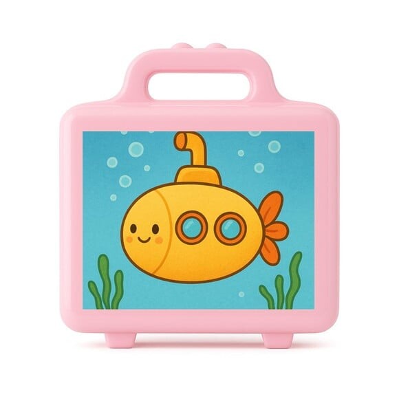 Maleta Plástica Personalizada 12x10cm Submarino