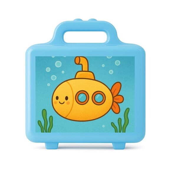 Maleta Plástica Personalizada 12x10cm Submarino