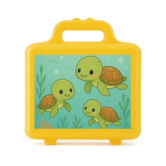 Maleta Plástica Personalizada 12x10cm Tartaruguinhas