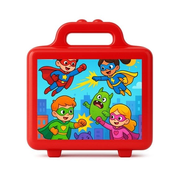 Maleta Plástica Personalizada 12x10cm Super Heróis