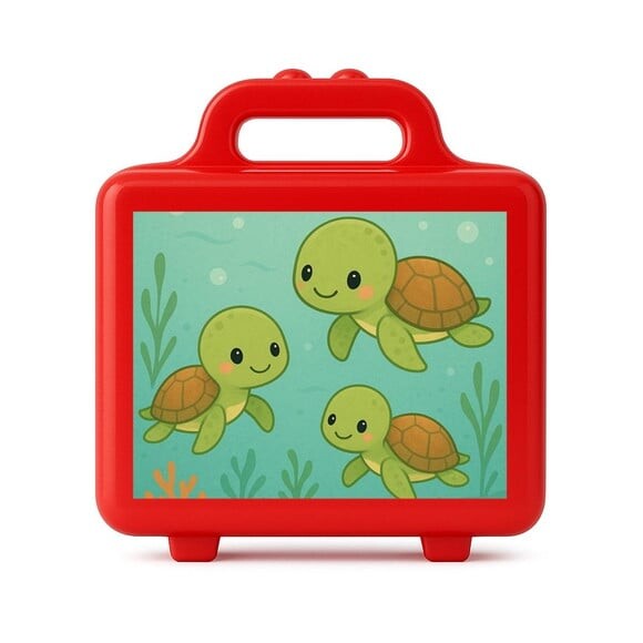 Maleta Plástica Personalizada 12x10cm Tartaruguinhas