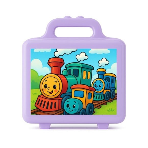 Maleta Plástica Personalizada 12x10cm Trens Antigos