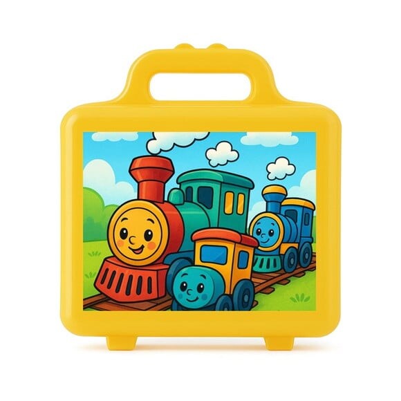 Maleta Plástica Personalizada 12x10cm Trens Antigos