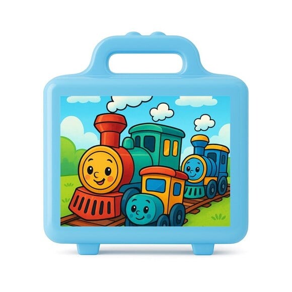 Maleta Plástica Personalizada 12x10cm Trens Antigos