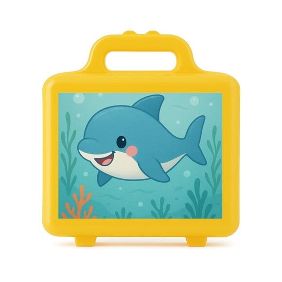 Maleta Plástica Personalizada 12x10cm Tubarãozinho Fofo