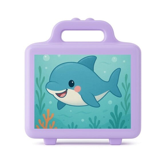 Maleta Plástica Personalizada 12x10cm Tubarãozinho Fofo