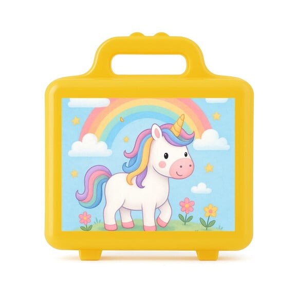 Maleta Plástica Personalizada 12x10cm Unicórnio