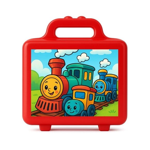 Maleta Plástica Personalizada 12x10cm Trens Antigos
