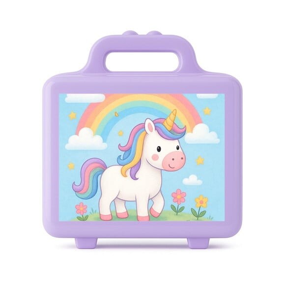 Maleta Plástica Personalizada 12x10cm Unicórnio