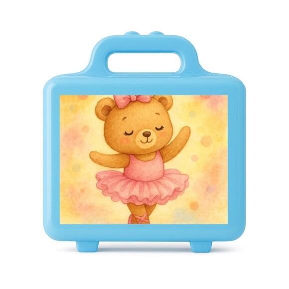 Maleta Plástica Personalizada 12x10cm Ursinha Bailarina