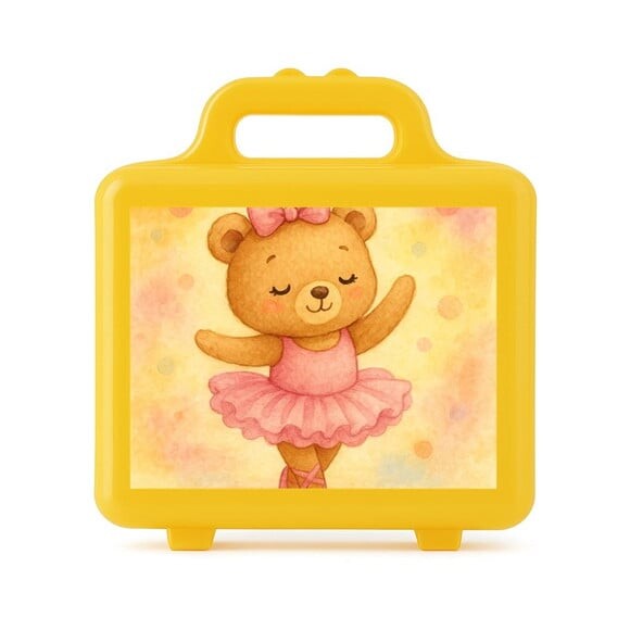Maleta Plástica Personalizada 12x10cm Ursinha Bailarina