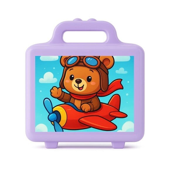 Maleta Plástica Personalizada 12x10cm Ursinho Aviador