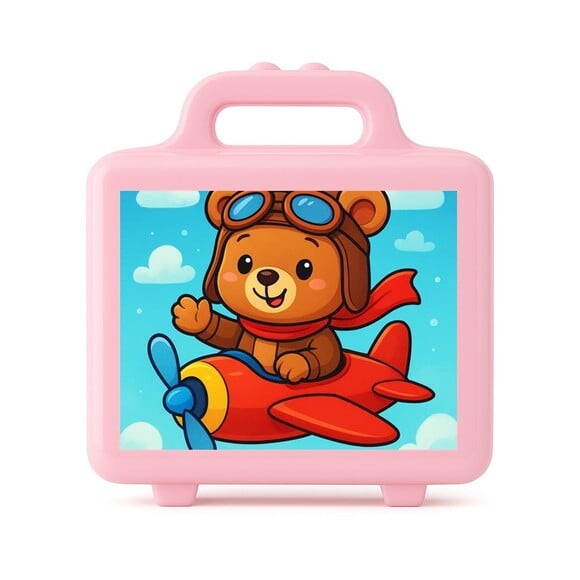 Maleta Plástica Personalizada 12x10cm Ursinho Aviador