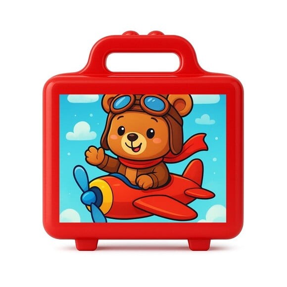 Maleta Plástica Personalizada 12x10cm Ursinho Aviador