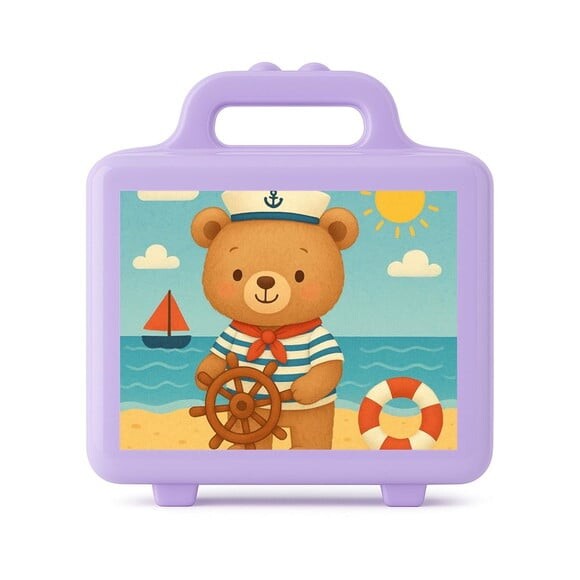 Maleta Plástica Personalizada 12x10cm Ursinho Marinheiro